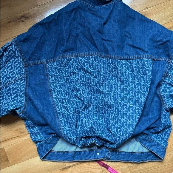 Monogram-Pattern Blue Denim Jacket From Mango - Picture 6 of 7